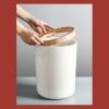 WAVEPEAK Indoor Trash cans High-Grade Wood Grain Trash Can Nordic Style Trash Can Office Bedroom Large Capacity Living Room Household Simple Waste Paper Basket Indoor Garbage cans(B) view 4