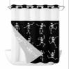 Halloween No Hooks Shower Curtain and Liner Set, Funny Cute Skull Horror Black Hotel Style Fabric Bathroom Shower Curtains Waterproof Polyester Small Stall Bath Spa Curtain with Sheer Window, 48"x72" view 1