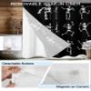Halloween No Hooks Shower Curtain and Liner Set, Funny Cute Skull Horror Black Hotel Style Fabric Bathroom Shower Curtains Waterproof Polyester Small Stall Bath Spa Curtain with Sheer Window, 48"x72" view 3