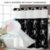 Halloween No Hooks Shower Curtain and Liner Set, Funny Cute Skull Horror Black Hotel Style Fabric Bathroom Shower Curtains Waterproof Polyester Small Stall Bath Spa Curtain with Sheer Window, 48"x72" view 4