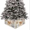 Ocean Turtle Christmas Tree Collar Tree Box Stand Cover,Vintage Nautical Sailing Boat Starfish Artificial/Pencil/Silm/Skinny Tree Ring 4 Packs Collapsible Tree Skirt for Christmas Xmas Tree,17"x10" view 1