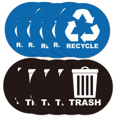 10 Pack Recycle Sticker for Trash Can,Recycle Stickers Trash Stickers,self-Adhesive Vinyl Decals Perfect for Kitchen Necessity Home Essentials,Home,Hotel.