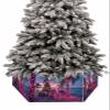 Christmas Flamingo Christmas Tree Collar Tree Box Stand Cover,Xmas Palm Tree Animals Purple Blue Artificial/Pencil/Silm/Skinny Tree Ring 6 Packs Collapsible Tree Skirt for Christmas Xmas Tree,17"x10" view 1