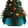 Black Aqua Christmas Tree Collar Tree Box Stand Cover,Gradient Solid Color Minimalist Art Artificial/Pencil/Silm/Skinny Tree Ring 6 Packs Collapsible Tree Skirt for Christmas Xmas Tree,14.5"x10" view 1