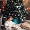 Black Aqua Christmas Tree Collar Tree Box Stand Cover,Gradient Solid Color Minimalist Art Artificial/Pencil/Silm/Skinny Tree Ring 6 Packs Collapsible Tree Skirt for Christmas Xmas Tree,14.5"x10" view 2