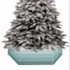 Minimalist Aqua Christmas Tree Collar Tree Box Stand Cover, Modern Ombre Stripes Artificial/Pencil/Silm/Skinny Tree Ring 6 Packs Collapsible Tree Skirt for Christmas Xmas Tree Decorations, 17"x10" view 1