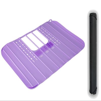 Foldable Silicone Sink Cover Mat, Bathroom Foldable Sink Cover, Heat Resistant Silicone Foldable Sink Cover, Over the Sink Makeup Mat Foldable, Drain Mat Foldable Silicone Sink Cover(Purple)