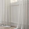 FMFUNCTEX Linen Sheer Curtains for Bedroom, Grey Curtains 84 inches Long for Living Room, Gray Farmhouse French Flax Blend Window Draperies, Rod Pocket 2 Panels Set view 4
