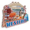 Westerly Rhode Island USA 3D Fridge Magnet Wooden City Travel Souvenir Refrigerator Stickers Home Kitchen whiteboard Decor view 2