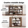 GOIPNGPK 4-Tier Expandable Wooden Bookshelf, Home Simple Telescopic Storage Cabinet, Storage Display Rack for Living Room, for Bedroom, Study, Corner(Yellow,Small) view 4