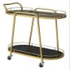 PAGOIAAR Bar Cart, Serving Cart for Home Hotel, Dining Room 2 Tier Trolley Serving Cart Trolley Cart On Wheels Hostess Trolley Drinks Trolley Utility Cart Cocktail Trolley Tea Trolley Home Bar Cart view 1