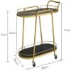 PAGOIAAR Bar Cart, Serving Cart for Home Hotel, Dining Room 2 Tier Trolley Serving Cart Trolley Cart On Wheels Hostess Trolley Drinks Trolley Utility Cart Cocktail Trolley Tea Trolley Home Bar Cart view 2
