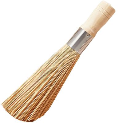 12 inch Bamboo Wok Brush, Bamboo Kitchen Cleaning Brush, Long-Handled Old-Fashioned Kitchen Dishwashing Pot Brush Bamboo, Bevel&Flat Bamboo Pot Brush Bamboo Pot Brush Cleaning (Bevel)