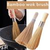 12 inch Bamboo Wok Brush, Bamboo Kitchen Cleaning Brush, Long-Handled Old-Fashioned Kitchen Dishwashing Pot Brush Bamboo, Bevel&Flat Bamboo Pot Brush Bamboo Pot Brush Cleaning (Bevel) view 2