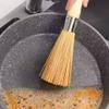 12 inch Bamboo Wok Brush, Bamboo Kitchen Cleaning Brush, Long-Handled Old-Fashioned Kitchen Dishwashing Pot Brush Bamboo, Bevel&Flat Bamboo Pot Brush Bamboo Pot Brush Cleaning (Bevel) view 3