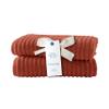 Blue Loom Ribbed Bath Towels Set, 100% Cotton 600 GSM, Soft Absorbent Durable Quick Drying 2 Bath Towels for Bathroom - Mason Set of 2 Terracotta Red (58" x 30" Inch) view 1