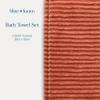 Blue Loom Ribbed Bath Towels Set, 100% Cotton 600 GSM, Soft Absorbent Durable Quick Drying 2 Bath Towels for Bathroom - Mason Set of 2 Terracotta Red (58" x 30" Inch) view 2
