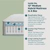 Beauty Sleep Midnight Slumber Medium 12" Full Hybrid Mattress in a Box, Cooling, Breathable, and Pressure Relieving - 100 Night Trial, CertiPUR-US Certified and 10 Year Limited Warranty view 2