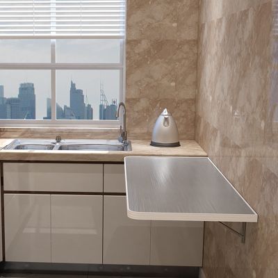 Folding Wall Table Kitchen Wall Mounted Tables Fold-Down Work Table Compact Small Space Dining Table, Breakfast Bar Table, Space Saving Workstation, 60x40cm 70x40cm 80x40cm