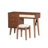 3 Pieces Bedroom Set with Full Size Wooden Bed Frame, 1 Vintage Nightstand and 1 Makeup Vanity Set with Stool,Black (Walnut + Wood + Queen + 3 Piece Set) view 1
