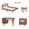3 Pieces Bedroom Set with Full Size Wooden Bed Frame, 1 Vintage Nightstand and 1 Makeup Vanity Set with Stool,Black (Walnut + Wood + Queen + 3 Piece Set) view 3
