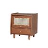 3 Pieces Bedroom Set with Full Size Wooden Bed Frame, 1 Vintage Nightstand and 1 Makeup Vanity Set with Stool,Black (Walnut + Wood + Queen + 3 Piece Set) view 4