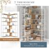 7 Shelves Bookcase Home Office Bookshelf L Shaped Corner Bookcase Shelf with Metal Frame Industrial Style Shelves with Open Storage for Living Room Study Bedroom view 2
