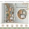 7 Shelves Bookcase Home Office Bookshelf L Shaped Corner Bookcase Shelf with Metal Frame Industrial Style Shelves with Open Storage for Living Room Study Bedroom view 3