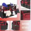 SCAVATA Wearable Cleaning Caddy, Cleaning Caddy Supplies Organizer with Handle & Shoulder Straps for Housekeepers, Under Sink & Car Cleaning Tool Organizers Bag with 4 Foldable Divider (Wine) view 3