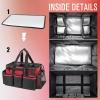 SCAVATA Wearable Cleaning Caddy, Cleaning Caddy Supplies Organizer with Handle & Shoulder Straps for Housekeepers, Under Sink & Car Cleaning Tool Organizers Bag with 4 Foldable Divider (Wine) view 4