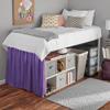 Prashi Beddings Dorm Bed Skirt Extra Long College Dorm Bedding Skirt, Microfiber Dust Ruffled Bed Skirt - Twin XL Size 36 Inches Drop - Egg Plant view 3
