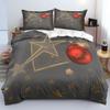 CCoutueChen Grey Christmas Bedding Set King Size,Christmas Ball Print Duvet Cover Set for Adult,Merry Christmas Decor Comforter Cover,3Pices Soft Microfiber Duver Cover with Zippers view 4