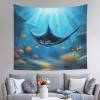 WHJWZY Manta Ray and Fish Pattern Quality Decor Tapestry 60x51 in : Soft, lightweight Suitable for wall hanging tapestries view 1
