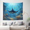WHJWZY Manta Ray and Fish Pattern Quality Decor Tapestry 60x51 in : Soft, lightweight Suitable for wall hanging tapestries view 3