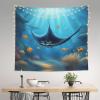 WHJWZY Manta Ray and Fish Pattern Quality Decor Tapestry 60x51 in : Soft, lightweight Suitable for wall hanging tapestries view 4