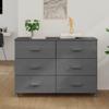 KCCKOM Sideboard HAMAR Dark Gray 44.5"x15.7"x31.5" Solid Wood Pine,Stylish Wooden Sideboard with 6 Drawers for Ample Storage and Decorative Display in Living Room or Home Office Dining Room Furniture view 1