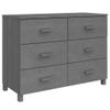 KCCKOM Sideboard HAMAR Dark Gray 44.5"x15.7"x31.5" Solid Wood Pine,Stylish Wooden Sideboard with 6 Drawers for Ample Storage and Decorative Display in Living Room or Home Office Dining Room Furniture view 3