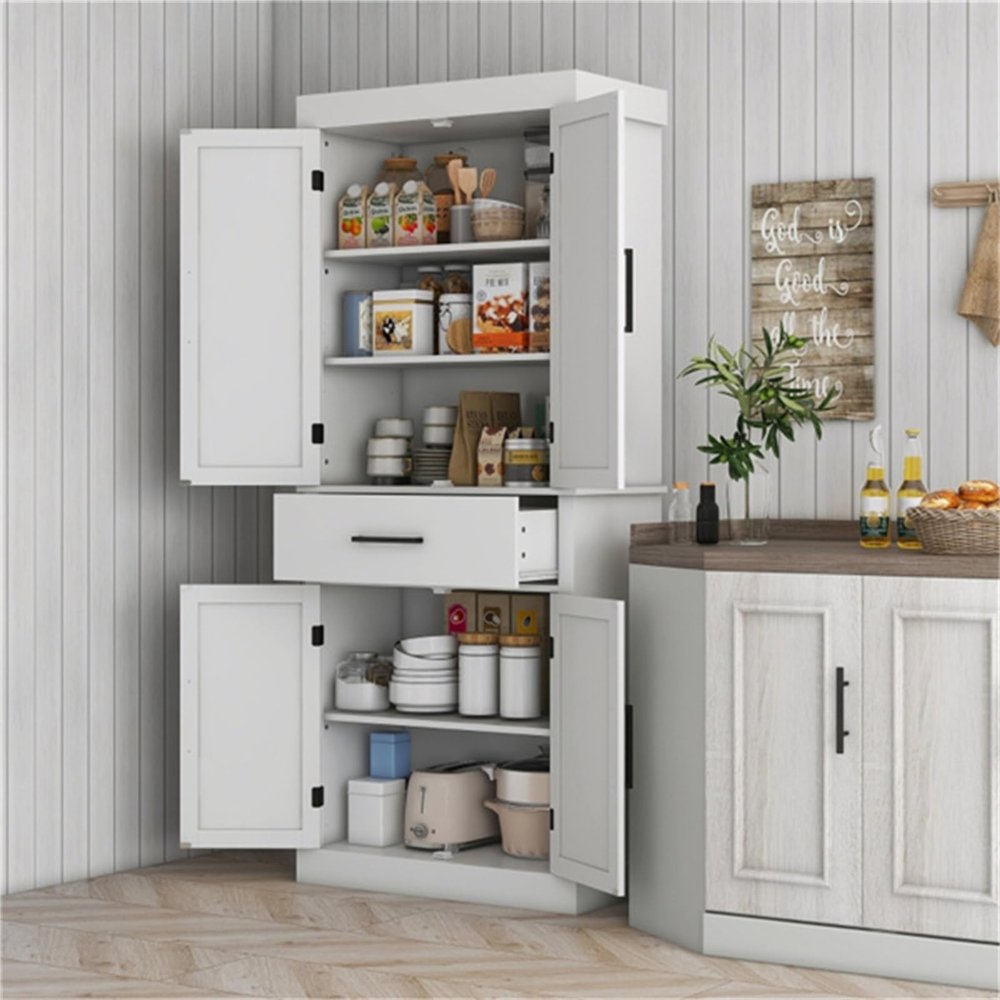 CIGEGE Kitchen Trolley, Kitchen Storage Cabinet, Sideboard, Cutlery Cabinet, Kitchen Cabinet Suitable for Restaurant Kitchen White