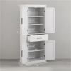 CIGEGE Kitchen Trolley, Kitchen Storage Cabinet, Sideboard, Cutlery Cabinet, Kitchen Cabinet Suitable for Restaurant Kitchen White view 2