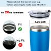 20 oz Tumbler Lids, 2 Pack Spillproof Splash Resistant Lid for Yeti,Beast,Juro,Ozark Trail,Atlin,Coffee Mug and More Cooler Cup,Covers for 20 Ounce Tumbler (White, 20 OZ) view 3