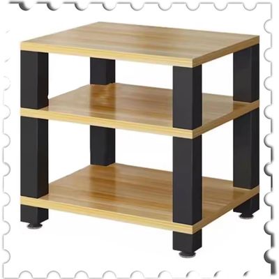 BIUBPW Solid Wood Media Cabinet for Audio Video 4-Tier Wooden Shelves AV Media Stand Stereo Rack for Home/Office/Theater, Entertainment Stereo Component Cabinet(Natural,58cm-22.8in)
