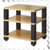 BIUBPW Solid Wood Media Cabinet for Audio Video 4-Tier Wooden Shelves AV Media Stand Stereo Rack for Home/Office/Theater, Entertainment Stereo Component Cabinet(Natural,58cm-22.8in) view 1