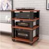 BIUBPW Solid Wood Media Cabinet for Audio Video 4-Tier Wooden Shelves AV Media Stand Stereo Rack for Home/Office/Theater, Entertainment Stereo Component Cabinet(Natural,58cm-22.8in) view 2