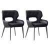 GXLGKTSTDC Dining Chairs Set of 2, Kitchen Chairs, Modern Dining Chairs, Leisure Chair, Comfortable Upholstered Back Chair, for Hotel, Cafe(Black) view 1