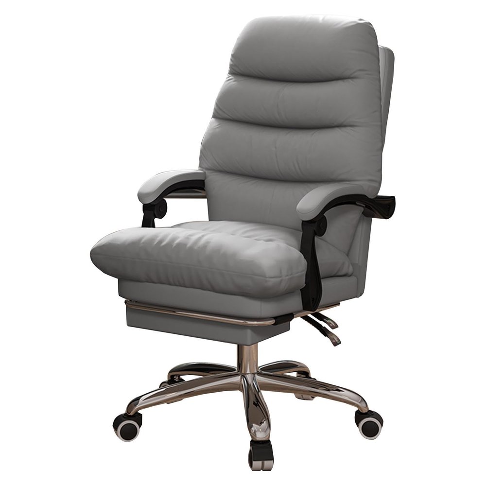 Office Products Company Computer Chair Business Boss Office Chair Home Backrest Comfortable Leisure Chair Dormitory Sofa Study Chair with Footrest(Grey)