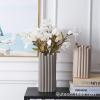 Ceramic Joe Minimalist Striped Art Handmade Ceramic Vases for Home Office Living Room Decorations (Gray,9.6in) view 2