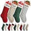 Personalized Christmas Stockings, 18 Large Custom Stockings with Embroidered Name, 1 Pack Knitted Xmas Stocking for Kids,Holiday and Family Stocking for Fireplace Christmas Party Decoration (A) view 1