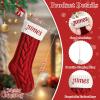 Personalized Christmas Stockings, 18 Large Custom Stockings with Embroidered Name, 1 Pack Knitted Xmas Stocking for Kids,Holiday and Family Stocking for Fireplace Christmas Party Decoration (A) view 4