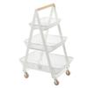 GIZNXBA Slim Storage Cart,3 Tier Bathroom Rolling Utility Cart Storage Organizer Slide Out Cart, Mobile Shelving Unit Organizer Trolley for Office Bathroom Kitchen Laundry Room Narrow Places(/White) view 1