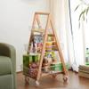 GIZNXBA Slim Storage Cart,3 Tier Bathroom Rolling Utility Cart Storage Organizer Slide Out Cart, Mobile Shelving Unit Organizer Trolley for Office Bathroom Kitchen Laundry Room Narrow Places(/White) view 2